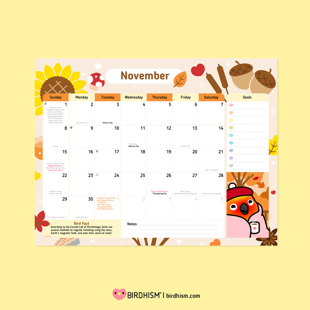 Birdhism 2026 Digital-Printable Calendar