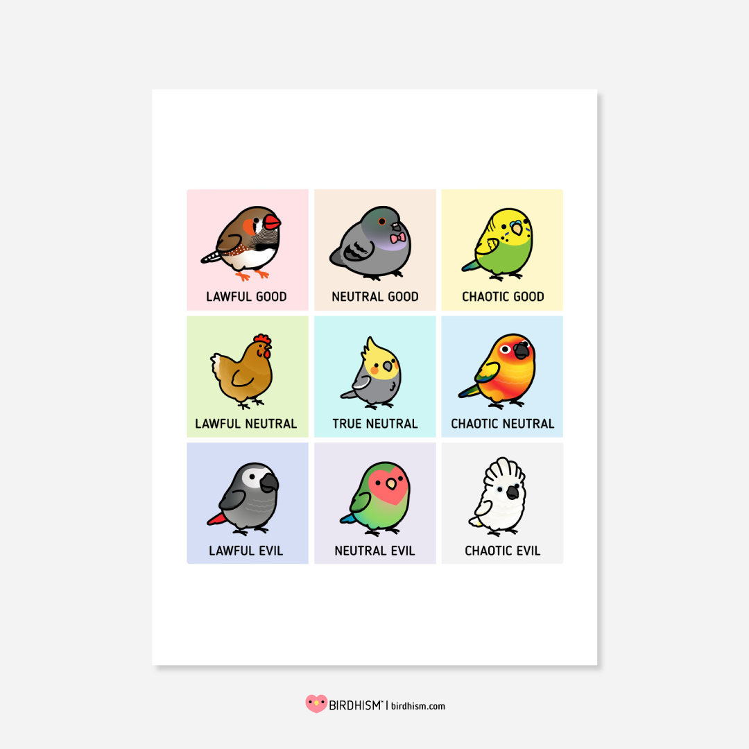 Dnd Character Graph D&D Character Alignment Chart with Birds