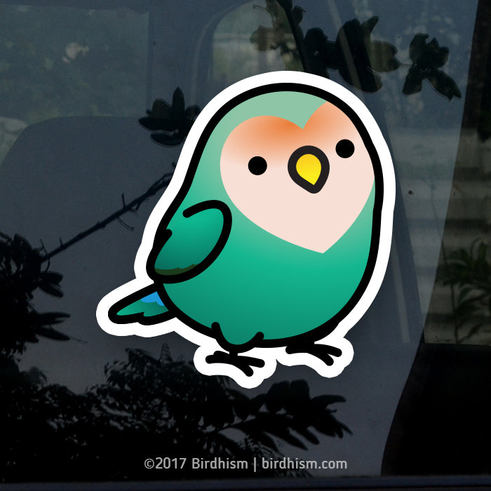 Chubby Sea Green Lovebird Stickers – birdhism